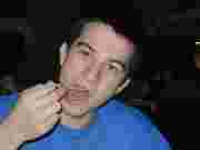 Me eating a fry at lunch