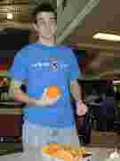 Just a goofy picture of me holding an orange at lunch.